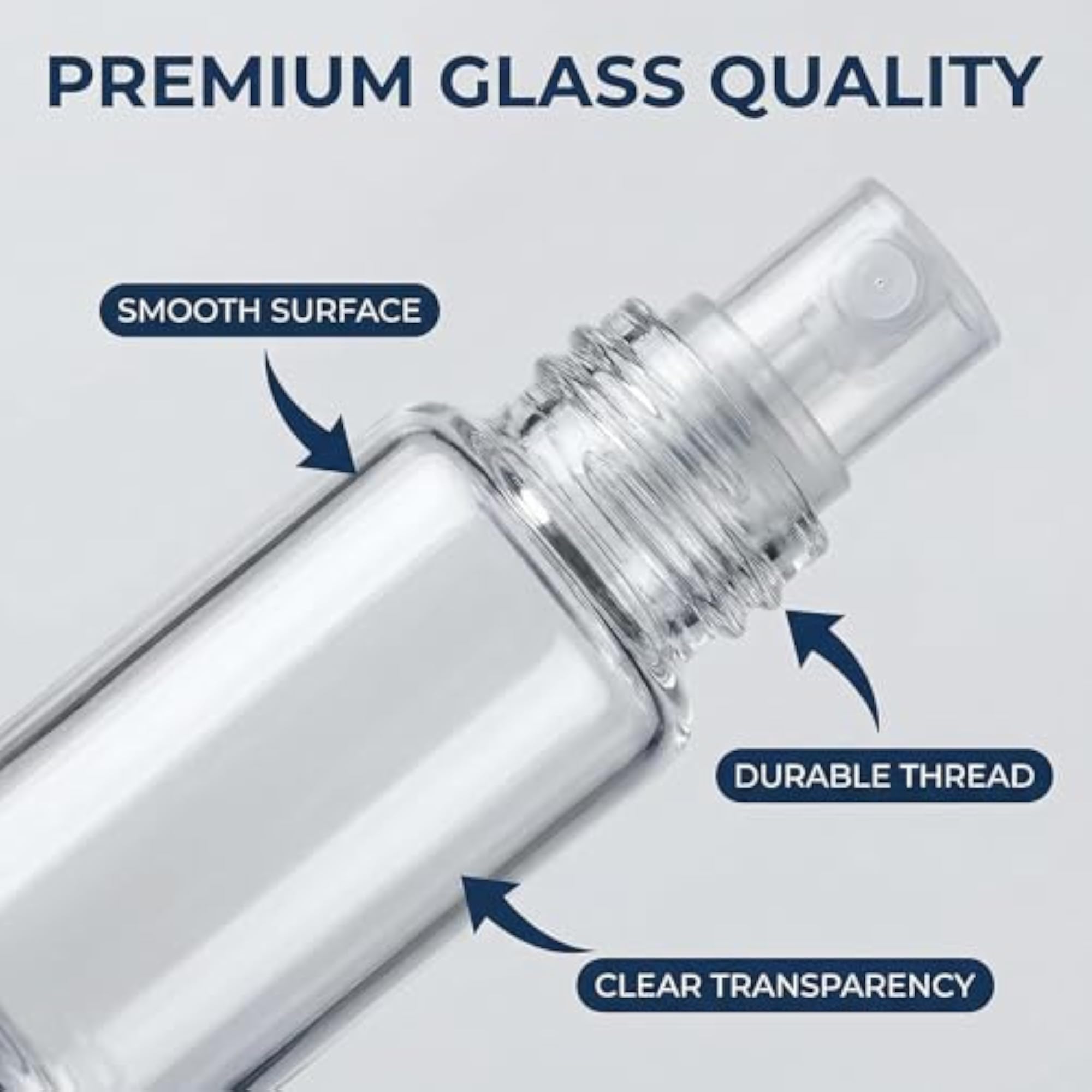 Mini Clear Glass Refillable Perfume Sample Tube, 12PCS